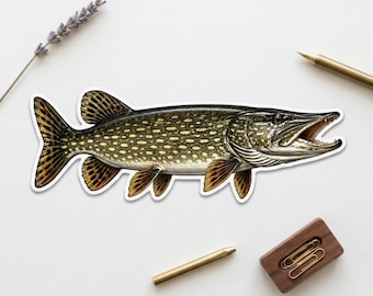 Sticker, Freshwater fishing Decal, fly fishing cabin gift for fisherman, cooler
