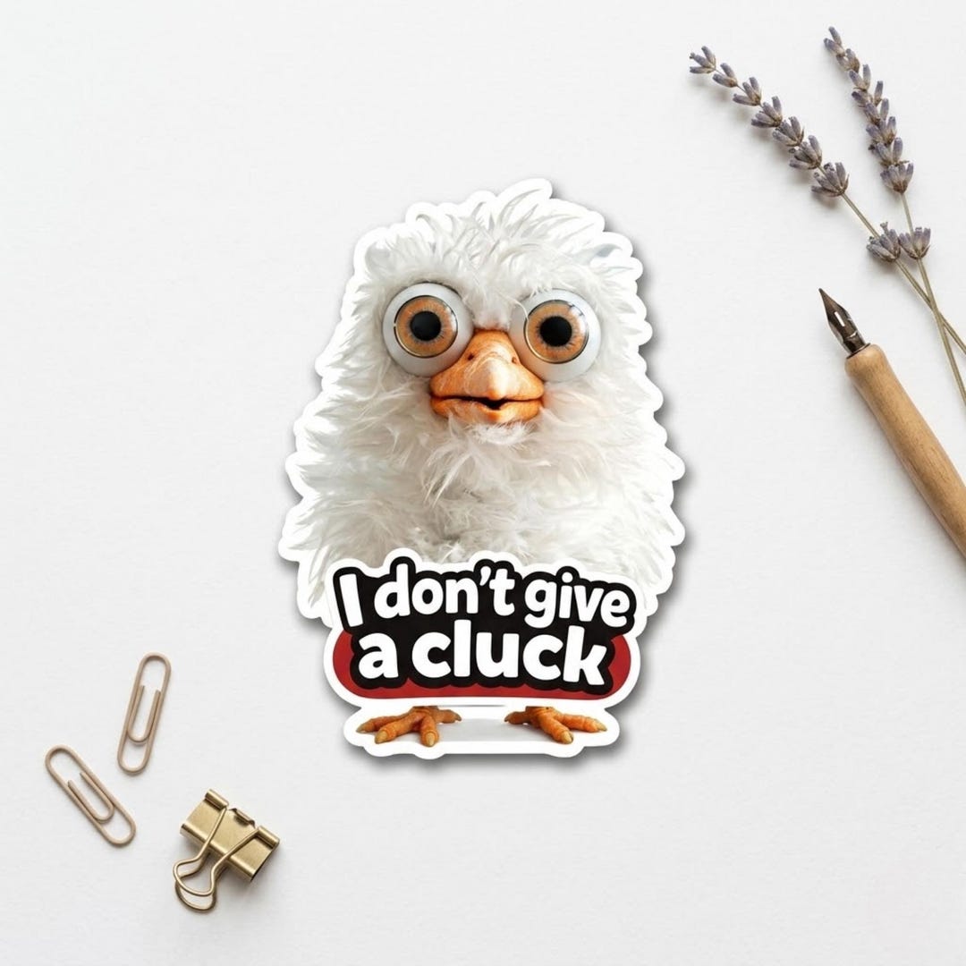 Chicken Vinyl Sticker – Funny Waterproof Decal for Chicken Lover Gift ...