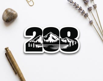 Mountain Vinyl Sticker – Funny Nature Adventure Idaho Outdoor Waterproof Decal