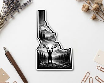 Deer Antler Mountain Sticker – Nature Idaho Shed Hunting Outdoors Vinyl Decal