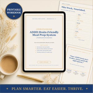 ADHD Meal Prep System for Adults | 4-Week Executive Function Planner | Printable PDF Instant Download