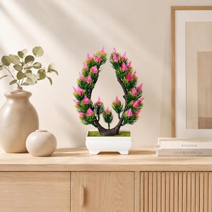 Artificial Bonsai Tree in Pot – Realistic Fake Plant, Zen Home Decor, Japanese Style Desk Decoration, No Maintenance Indoor Plant