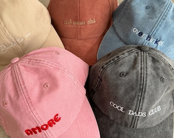 Personalized cap with custom text – Embroidered corduroy cap – Washed-out vintage – Basic – Unique gift – Baseball cap for women and men