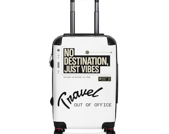 Maleta rígida – Sin destino, solo buenas vibras. Equipaje de viaje.