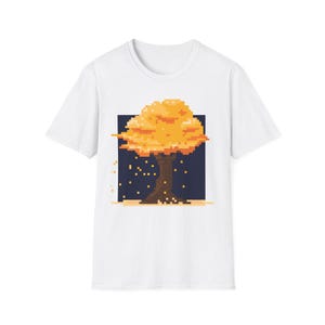 Pixel Autumn Tree T-Shirt | Falling Leaves, Retro 8-Bit Art