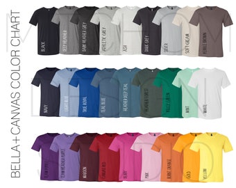 Download Bella And Canvas Digital Instant Download Shirt Color Chart 3001 Unisex Jersey Color Chart Etsy Color Chart Tshirt Color Chart Mockups Psd Templates Free Download