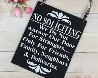 No Soliciting No Solicitation Sign with Ribbon