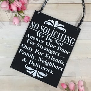 No Soliciting No Solicitation Sign with Ribbon image 1