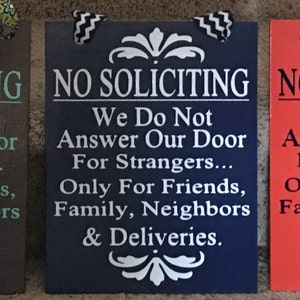 No Soliciting No Solicitation Sign with Ribbon image 3