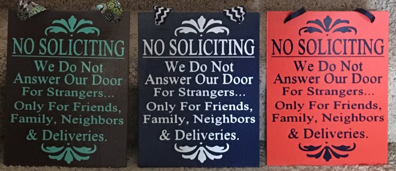 No Soliciting No Solicitation Sign with Ribbon image 3