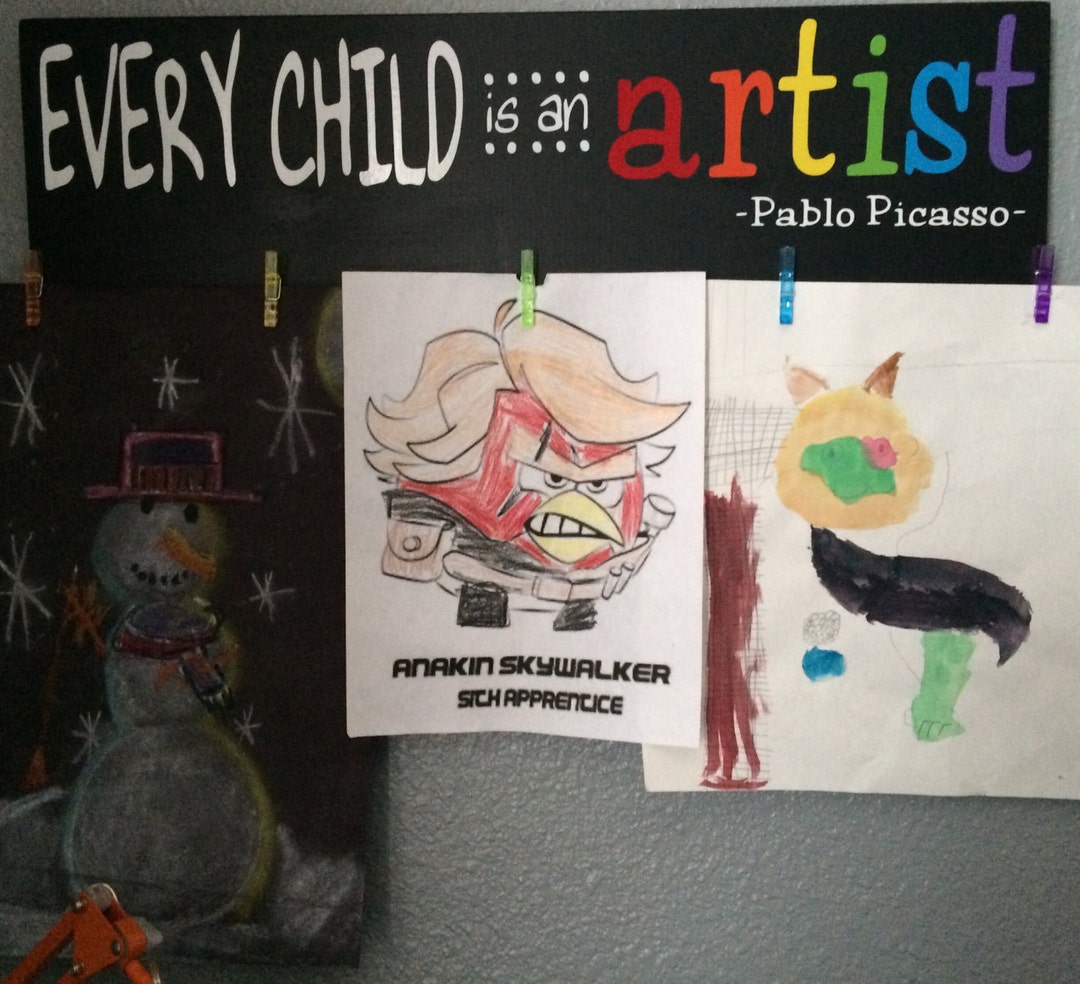 Every Child is an Artist Pablo Picasso Handmade Sign - Etsy