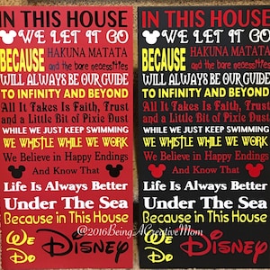 In This House We Do Disney handmade wood sign