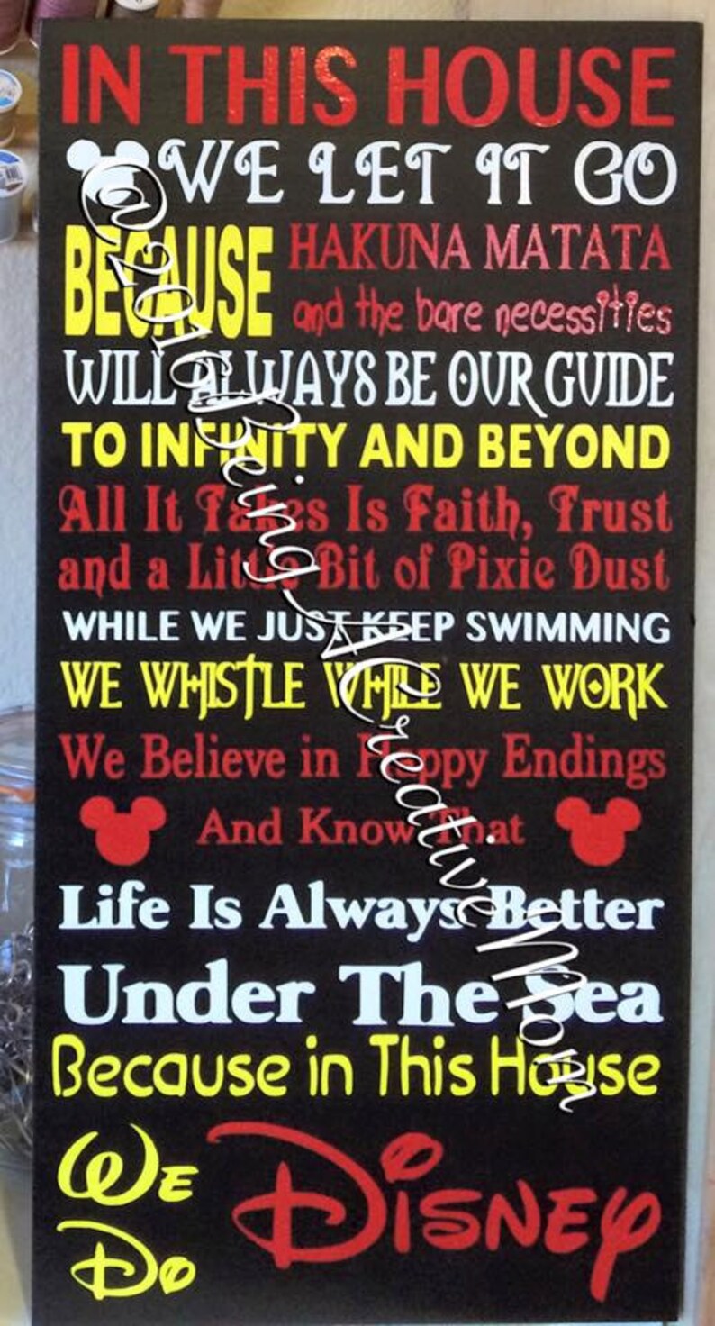 In This House We Do Disney Handmade Wood Sign Etsy