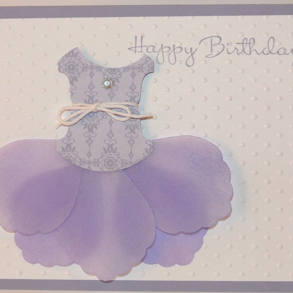 Happy Birthday Handmade TuTu Stampin Up Card for Girl