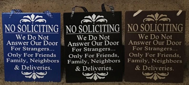 No Soliciting No Solicitation Sign with Ribbon image 4