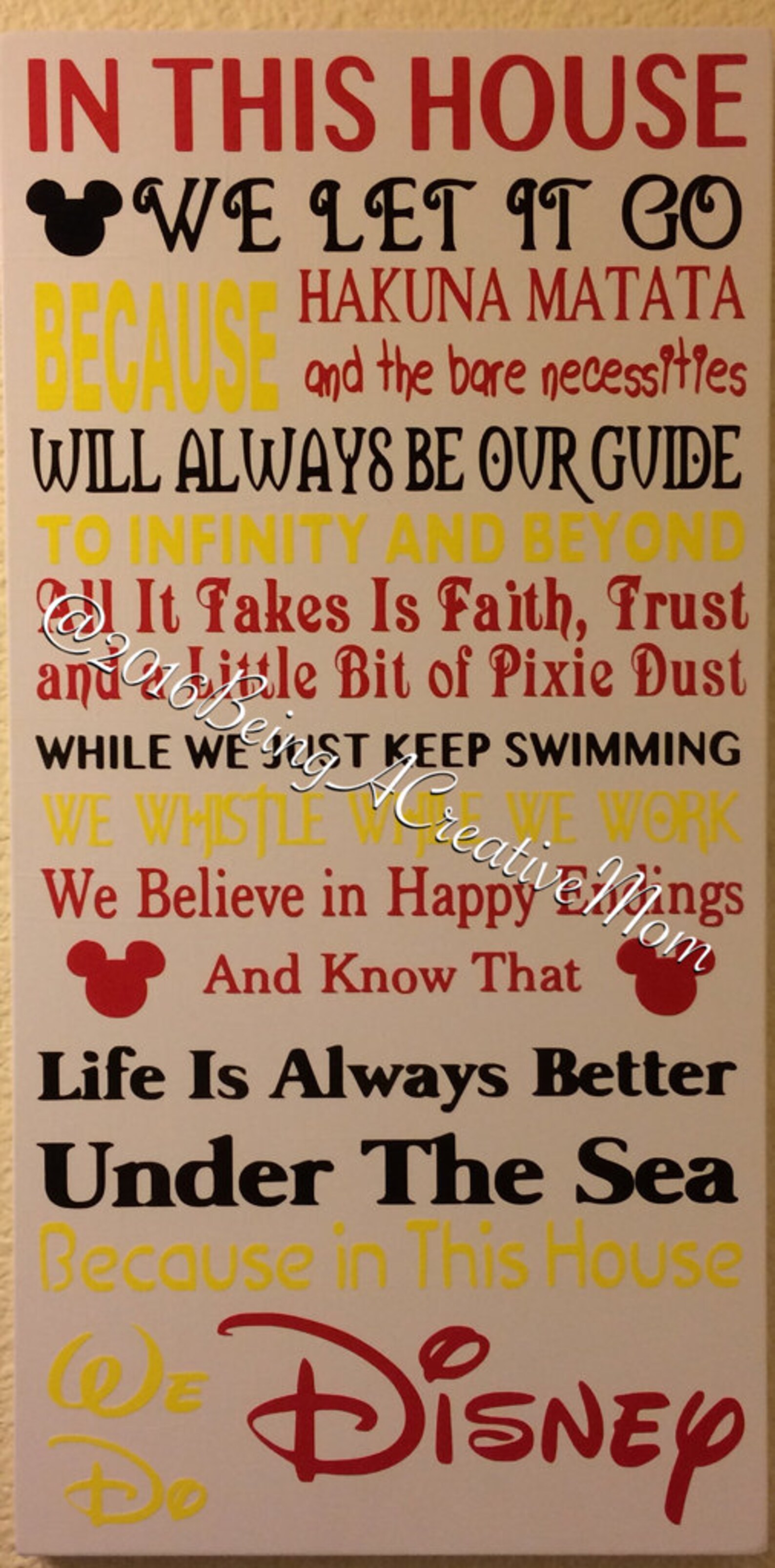 In This House We Do Disney Handmade Wood Sign Etsy