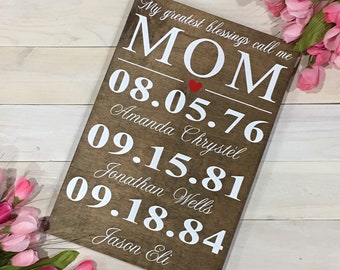 My Greatest Blessing Call Me Mom Handmade Wood Sign for Mother's Day