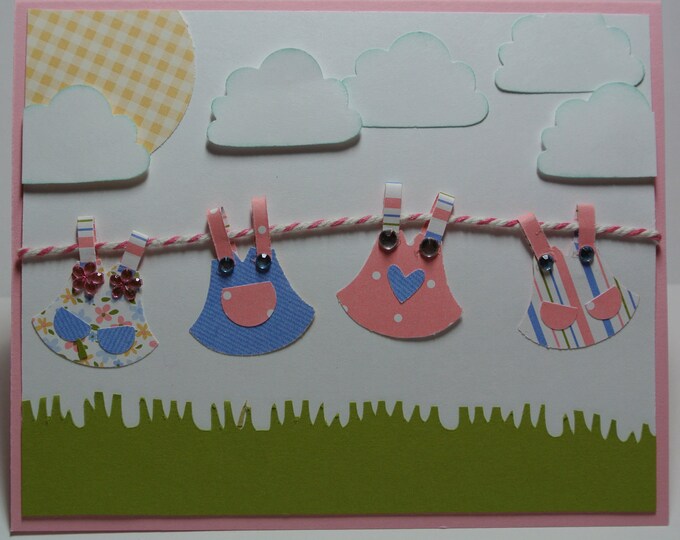 Clearance SALE Baby Girl Stampin up Handmade Card Etsy