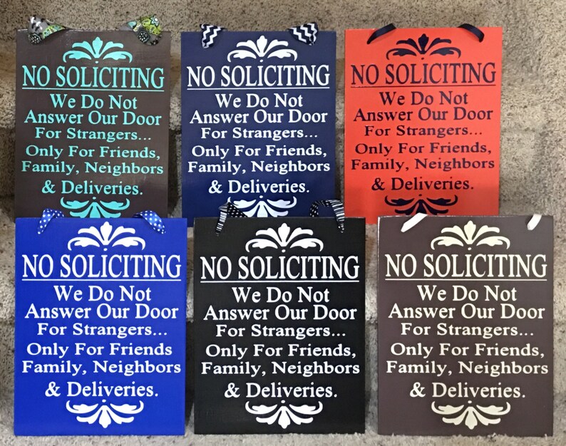 No Soliciting No Solicitation Sign with Ribbon image 2