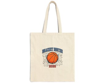 Bracket Buster 2026 Cotton Canvas Tote | college tournament, hoops gameday