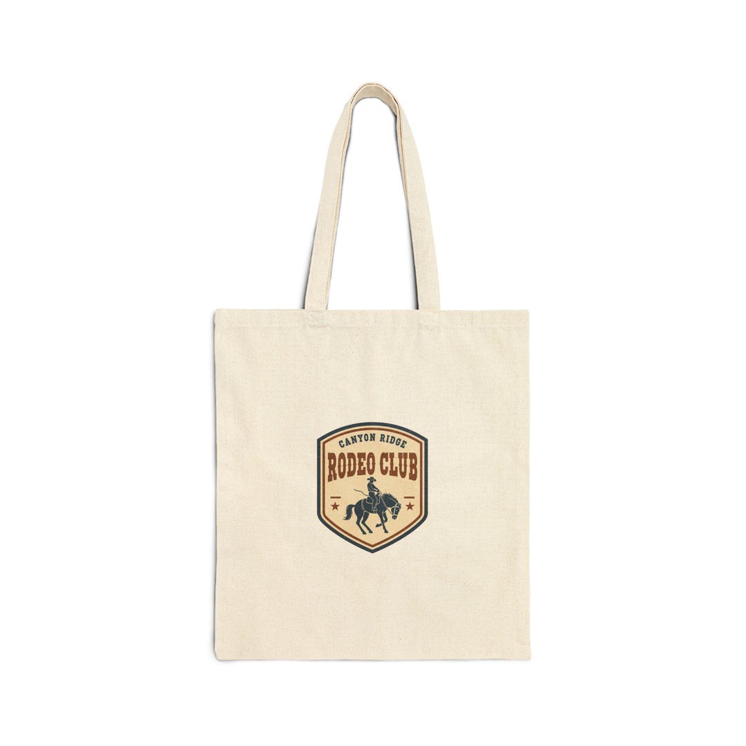 Collegiate Rodeo Merch Rodeo Club Badge Tote | Western Badge Typography, Rustic Collegiate ...