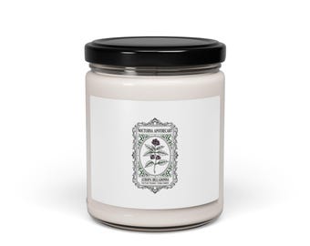 Apothecary Botanical Label Soy Candle | occult herb design, vintage tincture art