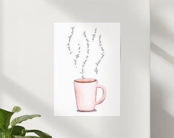 Citations de Lorelai et impression numérique d'aquarelle de café