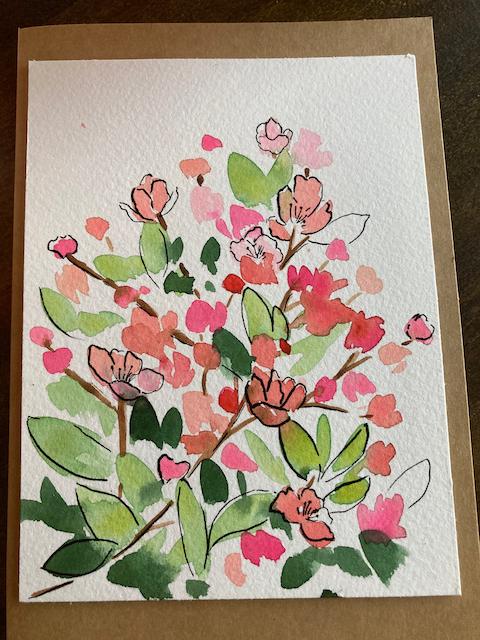 Hand Painted Watercolor Floral Blank Greeting Card - Etsy