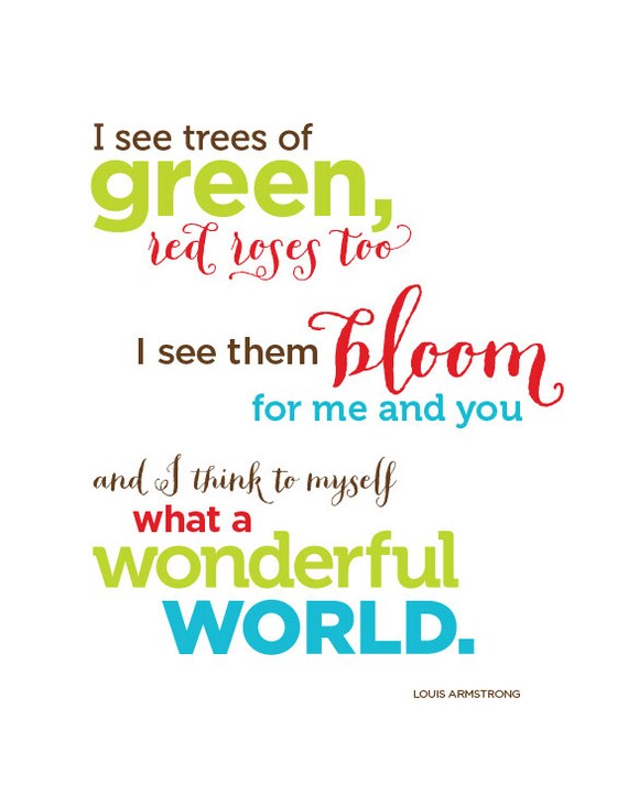 What A Wonderful World 2 Louis Armstrong Song Lyrics Etsy What A Wonderful World 2 Louis Armstrong Song Lyrics Etsy