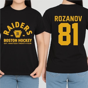Heated Rivalry Hockey Shirt Ilya Rozanov 81 Boston Raiders Tee BookTok Romance Gift Front Back Print Unisex Kids Adults Fan Top