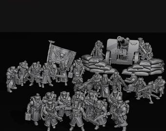 Ice Warriors Infantry Army Pack - 28 mm Sci-Fi Soldiers for Grimdark Tabletop & OPR - Pre-supported STLs