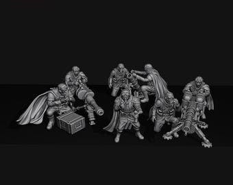 Desert Warriors Heavy Weapons Team - All Weapon Options - 3D Printable STL Files - Desert Raider Proxy - OPR Human Defense Force & Grimdark