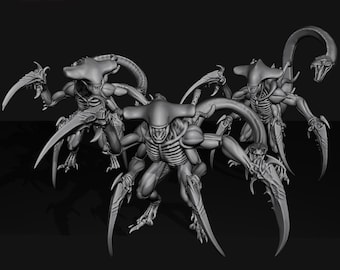 Hive Warriors Squad - Xeno Hives - 3D Printable STL Files - Alien Swarm Proxy - OPR Compatible