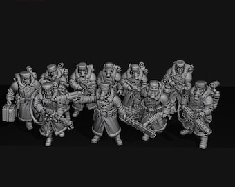 Ice Warriors Infantry Squad - 11 Unique Poses - 3D Printable STL Files - Winter Soldiers Proxy - OPR Human Defense Force & Grimdark Future