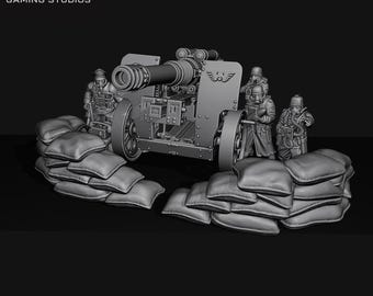 Steel Battalion Heavy Artillery - Modular 3D STL Files - Siege Cannon & Rocket Launcher - OPR Human Defense Force Grimdark