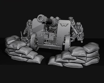 Ice Warriors Modular Artillery - 3D Printable STL Files - Magnet Ready Winter Guard Proxy - OPR Human Defense Force - Gasmask Soldiers
