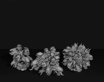 Xeno Hives: Hive Swarms - 3D Printable STL Files, One-Piece Alien Miniatures, Grimdark Future OPR Compatible, Sci-Fi Swarm Models, Tabletop
