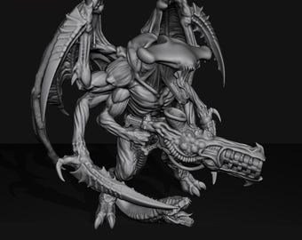 Xeno Lord with Wings - Xeno Hives - 3D Printable STL Files - Flying Alien Commander - OPR Compatible
