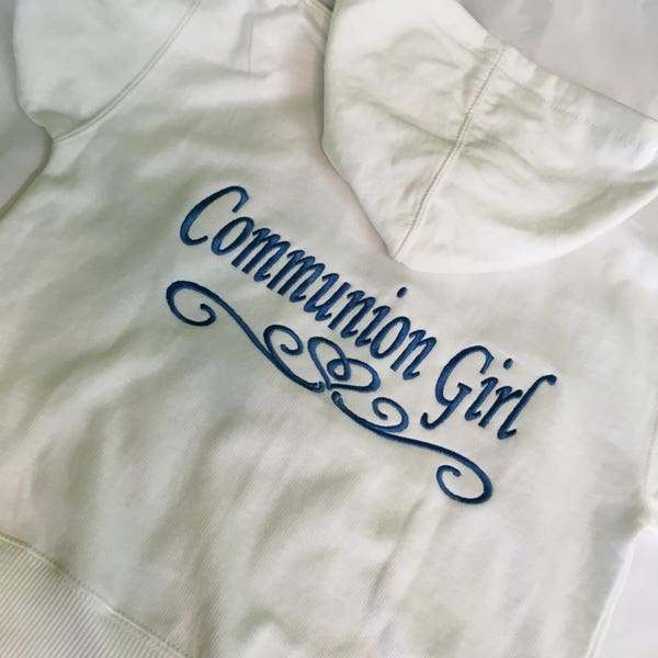 Flower Girl Tracksuit,  Communion Jacket, hoodie, zip up jacket, and sweatpants / Custom Boy or Girl First Communion