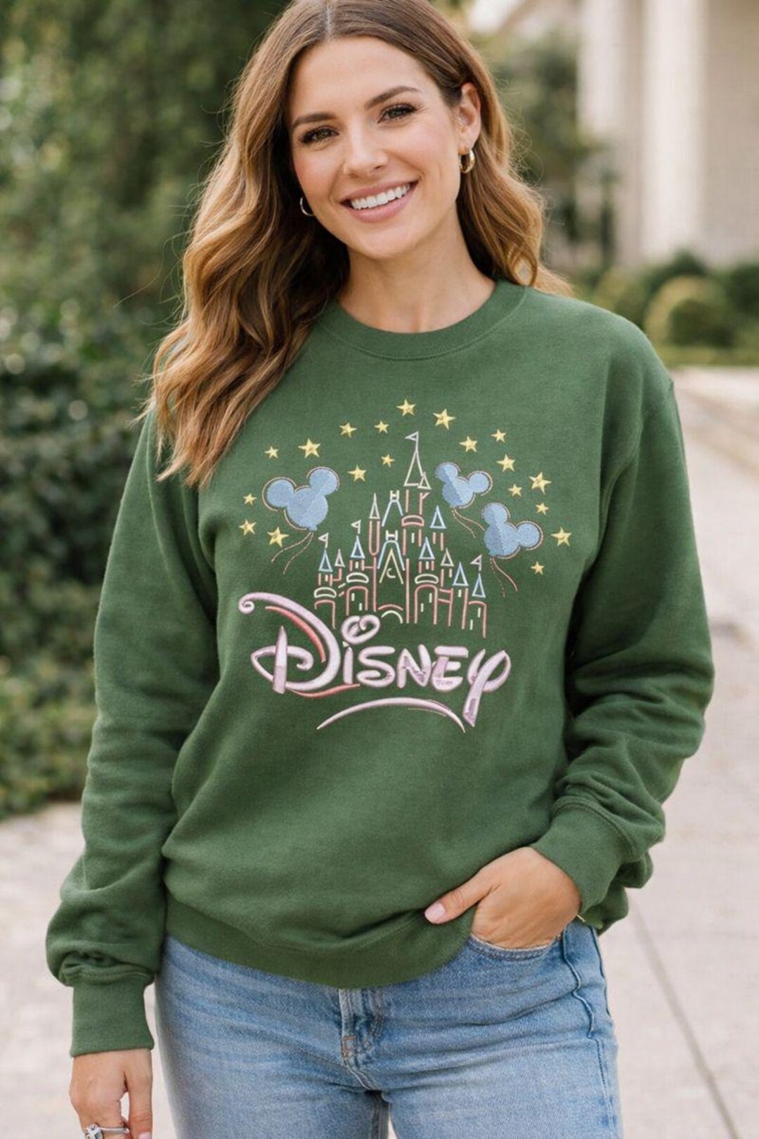 MAGIC KINGDOM, Custom Embroidered Crew Neck Sweatshirt - Etsy