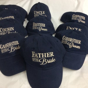 Embroidered  Adult Hat,  Father of the bride, Father of the Groom Hat, Wedding Party Hat - Pick your colors