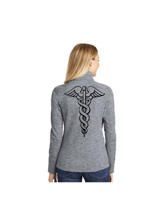 Nursing Jacket Embroidered Caduceus Medical Jacket Medical Etsy