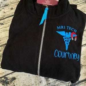 Ladies or Men&#39;s  full zip Fleece Nurse Vest, Nurse RN, LPN, Full Zip Vest With Pockets - Custom RN Nurse Zip Up Vest With Pocket Heavyweight