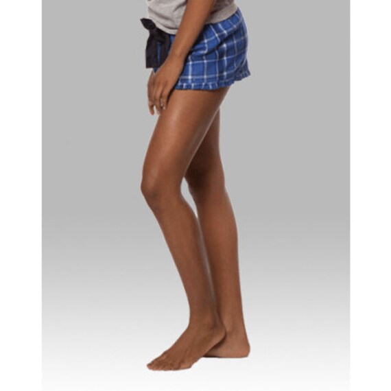 Flannel Ruffled Sleep Shorts / Monogrammed Sleep Shorts / Etsy