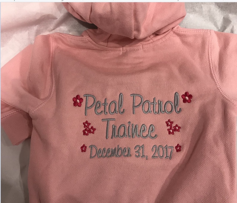 Flower Girl full zip up hoodie jacket Personalized with Etsy