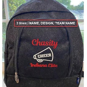 Glitter Backpack: Monogrammed Cheer Dance Gymnastics Ice Skating Bag