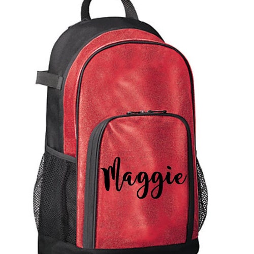 Personalized Embroidered GLITTER Backpack Cheer Bag Sports Etsy