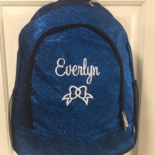 Personalized Embroidered GLITTER Backpack Cheer Bag Sports - Etsy