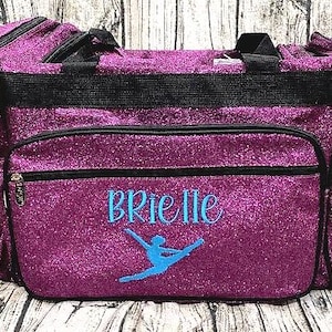 Personalisierte Tanztasche | Lg. und Med. Größen, Glitzer Seesack, Jubelbeutel, Glitzer Sporttasche, Overnight Duffel | Festzug Seesack / 2 Grössen