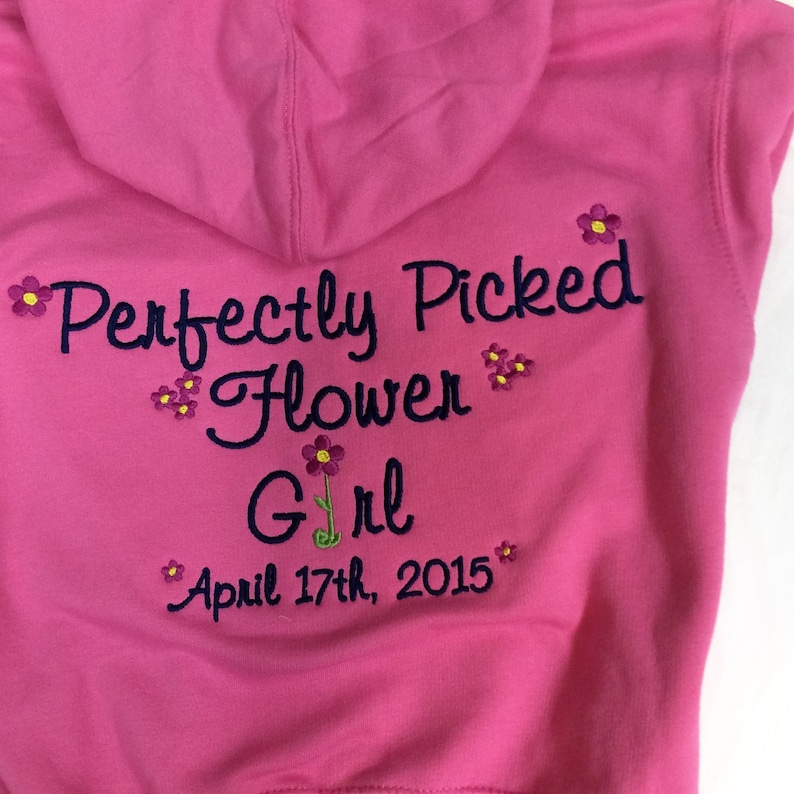 Flower Girl full zip up hoodie jacket Personalized with Etsy